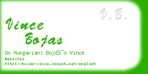 vince bojas business card